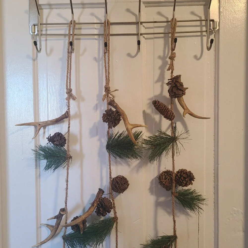 Deer Antler Pine Comb Tree Garland 3 PCS Artificial Pine 75
